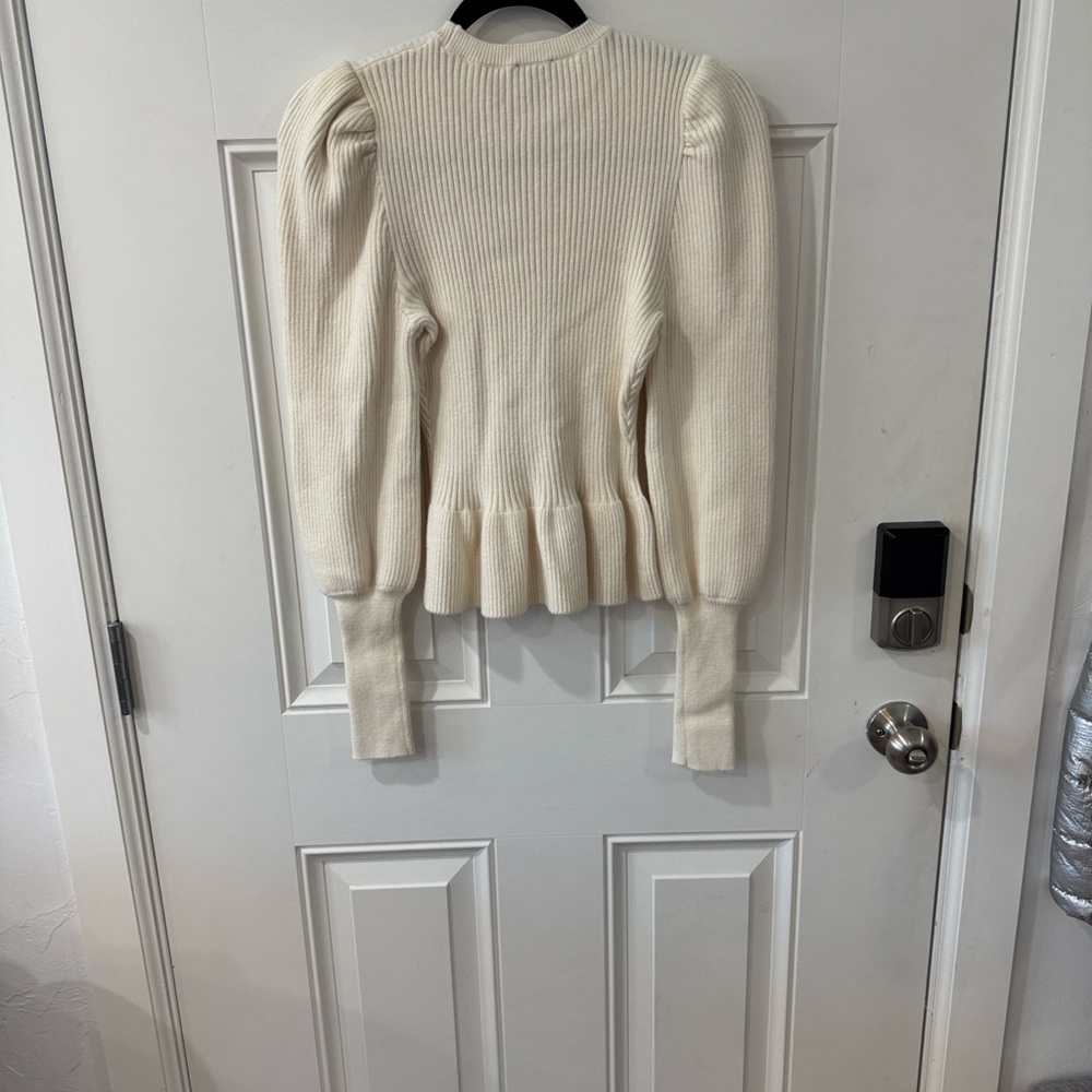 Express Ivory Ribbed Knit Sweater - Picture 3 of 4